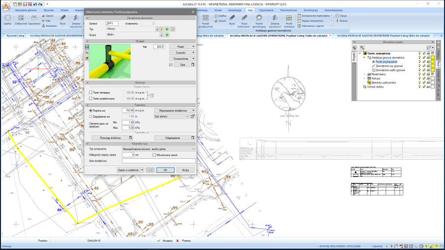 ArCADia-INSTALACJE GAZOWE ZEWNTRZNE - lic. roczna | INTERsoft program CAD